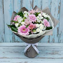 Букет цветов из:  Герберы, Альстромерии и Хризантемы в Сорокино