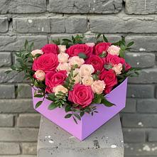 Цветочная композиция из Розы в коробке в Сорокино