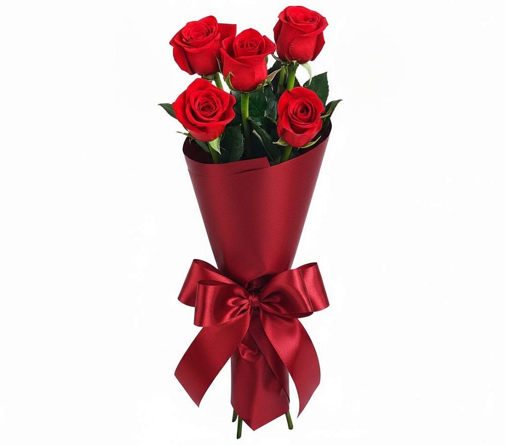 Букет 5 Красных роз Эдлесс Лав в Сорокино