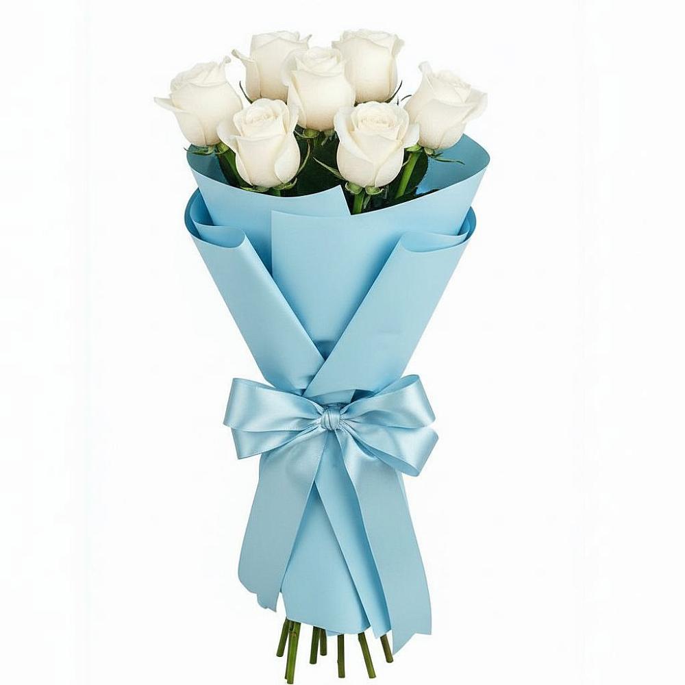 Букет 7 белых роз Проуд в Сорокино