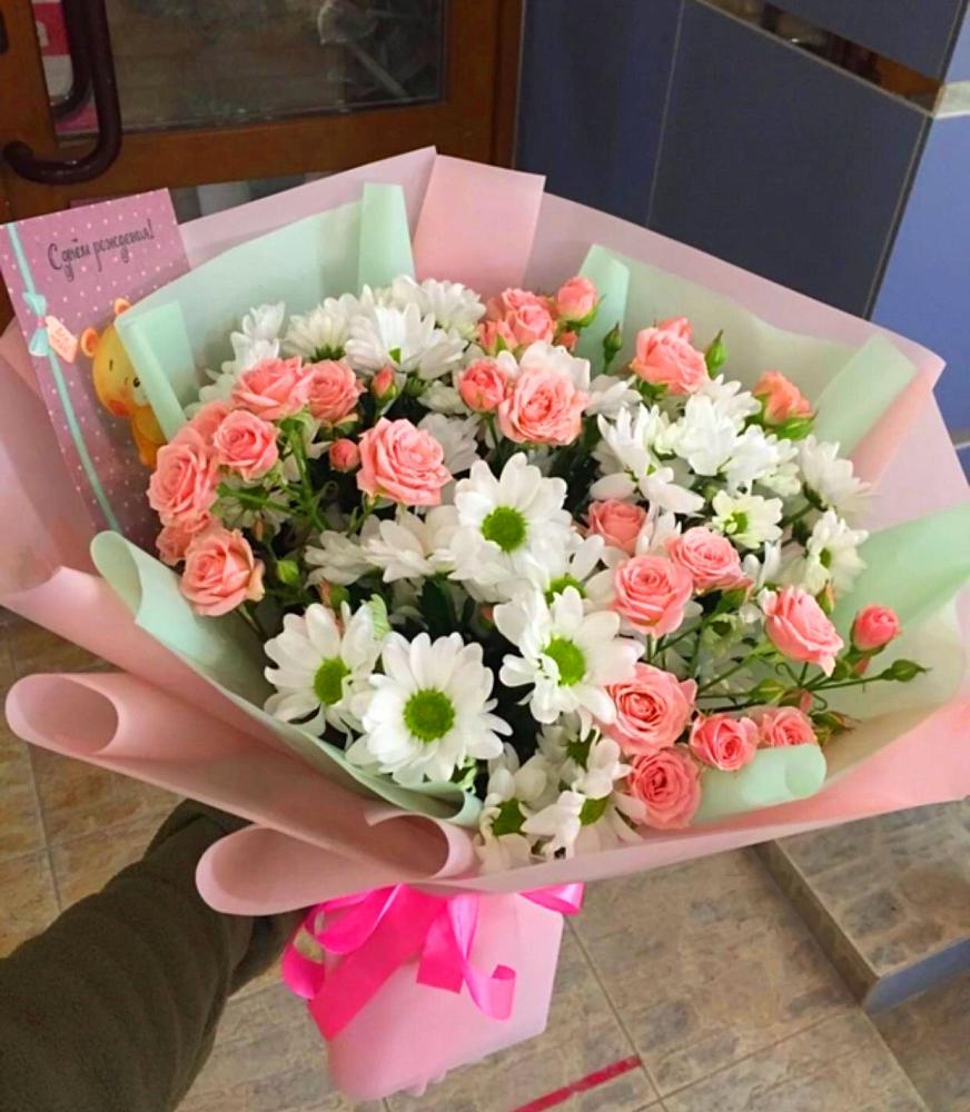 Букет цветов из: Розы и Хризантемы в Сорокино