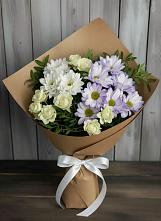 Букет цветов из:  Хризантемы и Розы в Сорокино