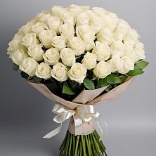 Букет 101 беля роза Белоснежка в Сорокино