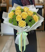 Букет цветов из:  Хризантемы и Розы в Сорокино