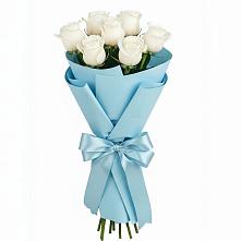 Букет 7 белых роз Проуд в Сорокино