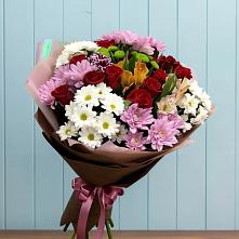 Букет цветов из:  Розы, Хризантемы и Альстромерии #REPLACE_PRED# Сорокино