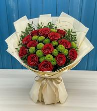 Букет цветов из:  Розы и Хризантемы в Сорокино