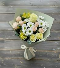 Букет цветов из:  Альстромерии, Розы и Хризантемы в Сорокино