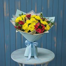 Букет цветов из:  Альстромерии и Хризантемы в Сорокино