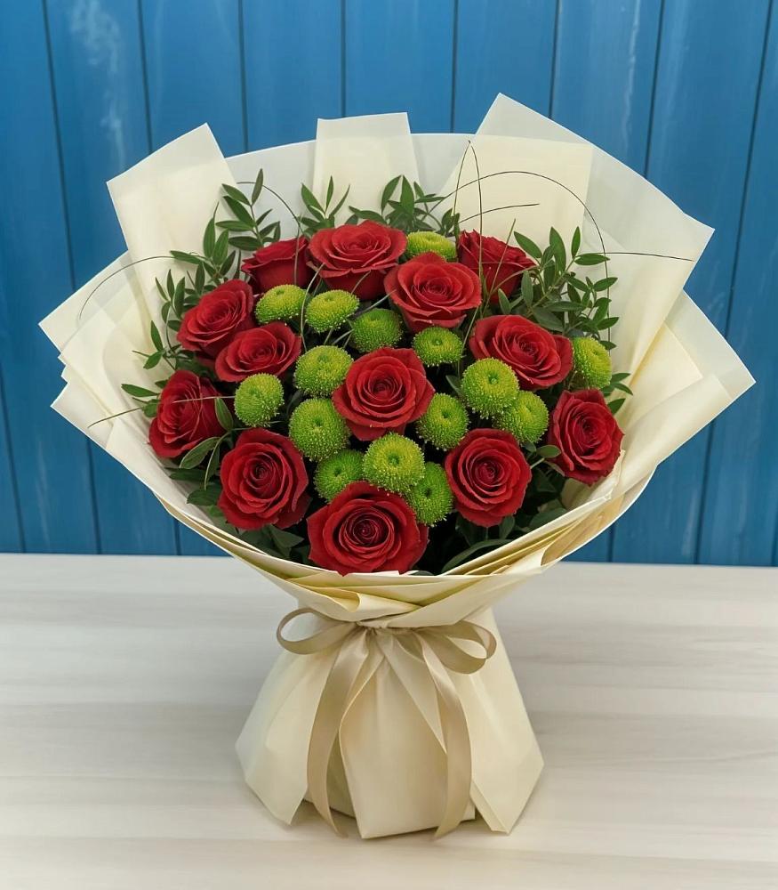 Букет цветов из: Розы и Хризантемы в Сорокино